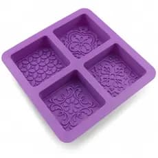 Forma Quadrada Silicone Sabonete Saboaria Artesanal Arabesco