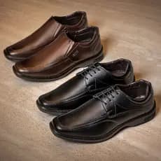 Kit 2 Sapato Social Laboshoes Atacador Material Nobre Tamanho Especial Preto Café Marrom