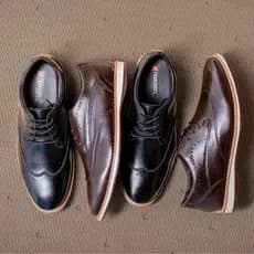 Kit 2 Pares Sapatênis Casual Masculino Material Nobre Laboshoes Cadarço Preto Marrom