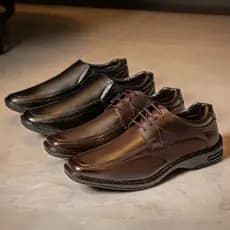 Kit 2 pares Sapato Social Laboshoes  Atacador Material Nobre Preto Marrom Tamanho Especial