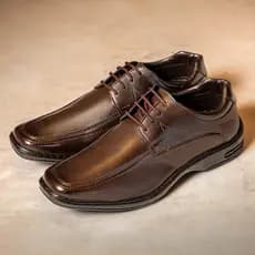 Sapato Social Masculino Laboshoes Cadarço Bico Quadrado Confortável Marrom Tamanho Especial
