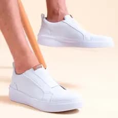 Sapatênis Masculino Labo Shoes Calce Fácil Sem Cadarço Elástico Estiloso Branco Marrom Azul Preto