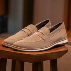 Sapato Masculino Labo Shoes Opus Camurça ou Material Nobre com Gravata Bege Marrom Preto