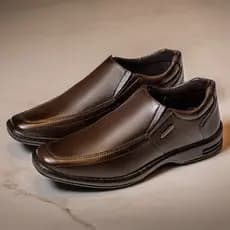Sapato Social Masculino Laboshoes Confortável Calce Fácil  Elástico Bridão Lateral Marrom Tamanho Especial