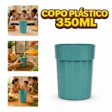 Kit 10 Copos Plásticos 350ML Multicoloridos Resistentes Para Festas Eventos Escolares Creches