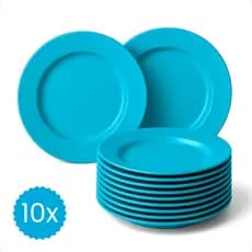 Kit Pratos Plásticos 10Un Premium Versátil Multicolorido Para Refeições Sopas Comida Quentes e Frias