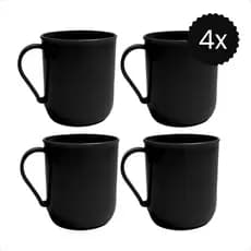 Kit 4x Canecas Plásticas Premium 400ML Para Merenda Escolar Creche Cantina Festas e Eventos