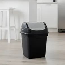 Lixeira 3,6L Com Tampa Basculante Resistente Reforçada Material Plástico Premium Para Pia Banheiro