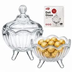 Baleiro Bomboniere De Vidro Com Tampa 160ml Centro de Mesa