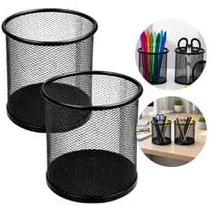 Porta Caneta Lápis Redondo Organizador De Mesa Para Escritório