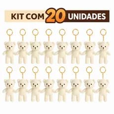 Chaveiro Ursinho De Pelúcia Fofo Lembrancinha Chá De Bebê Maternidade Nascimento Batizado Bolsa Mochila Chaves Presente