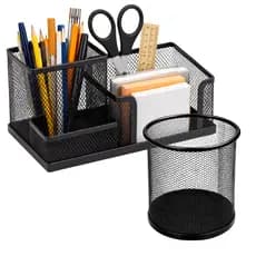 Porta Caneta e Lápis Organizador De Metal Para Escritorio