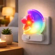 Abajur Infantil De Tomada Luz Noturna Colorida