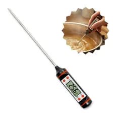 Termômetro Digital culinário espeto metal 24cm, medidor temperatura, gastronomia, comida