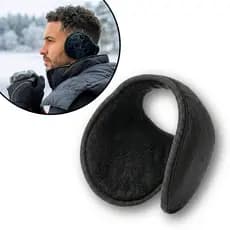 Protetor de Orelhas p/ Frio Preto Unissex - Confortável, tamanho adulto, inverno, quente
