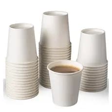 50, 100 ou 200un de Copos de Papel | 60ml | 120ml | 180ml | Branco, Sustentável descartável