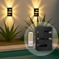 Kit  Arandela Frisos e Facho Externa Interna Preta / Branca com LED Branco Frio ou Quente
