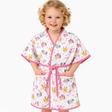 Roupão Infantil Atoalhado Banho Piscina Praia Menino Menina 100% Poliéster