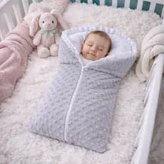 Saco de Dormir Bebê Pipoquinha 100% Algodão com Zíper e Babado Delicado