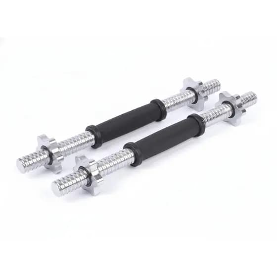 Barra Halter 40cm Com Rosca Sem Anilha Antiderrapante Rosca Direta Maciça Biceps Supino