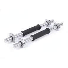Barra Halter 40cm Com Rosca Sem Anilha Antiderrapante Rosca Direta Maciça Biceps Supino