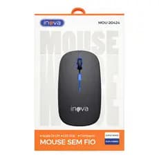 Mouse Sem Fio Inova Rgb Ajuste De Dpi Duplo Modo Compacto Preto MOU-20424