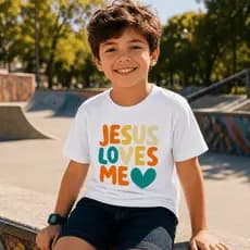 Camiseta Infantil Menino Jesus Love Me Algodão Premium Estampada Streetwear