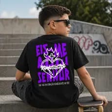 Camiseta Infantil Juvenil Eis Me Aqui Senhor Cristã Gospel Jesus Blusa Algodão