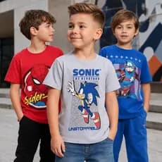 Kit 3 Camisetas Menino Infantil Estampas Divertidas 100% Algodão