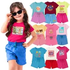 Kit conjunto infantil Menina Verão premium roupa infantil menina 1 ao 12 Anos conjunto feminino