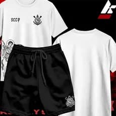 kit Esportivo Inspirado em Time Paulista Camiseta e Shorts Unissex