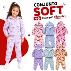 Kit 8 Peças Conjunto Soft Estampado Inverno Infantil Bebê (4 Casacos + 4 Calças)