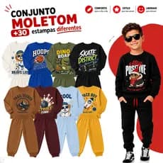 Kit Sortido 2 Peças de Roupas Masculino Infantil Inverno – 1 blusa + 1 calça de 1 ao 8 – 1 Conjunto
