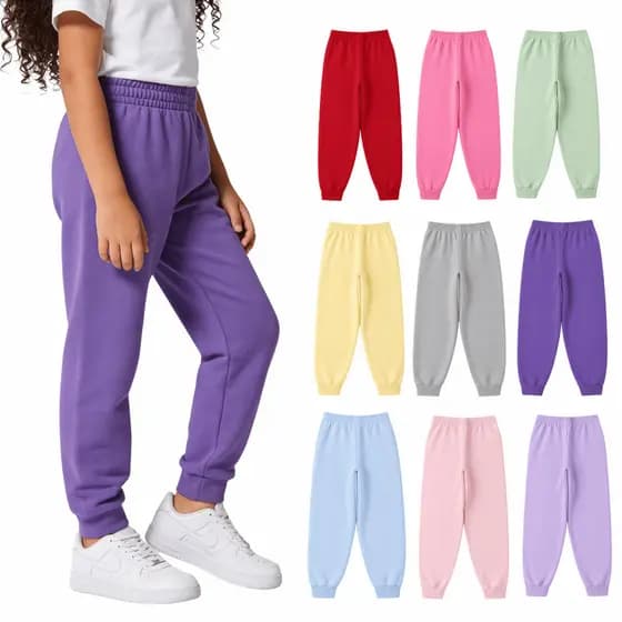 Kit 2 Calças de Moletom Infantil Feminina Inverno Confortável Menina 1 a 8 Anos