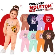 Kit Sortido 8 Peças de Roupas Feminino Infantil Inverno – 4 blusas casacos + 4 calças de 1 ao 8 – Kit 4 Conjuntos
