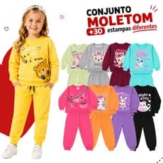 Kit Sortido 2 ou 4 Peças Moletom Roupa De Bebê Menina Infantil Feminino Inverno Casaco E Calça Moletom Peluciado de Frio