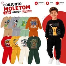 Kit Sortido 6 ou 10 Peças Moletom Roupa Bebê Menino Infantil Inverno Masculino Roupa Conjunto Frio