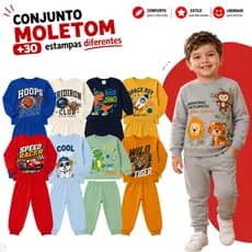 Kit Sortido 10 Peças de Roupas Masculino Infantil Inverno – 5 blusas casacos + 5 calças de 1 ao 8