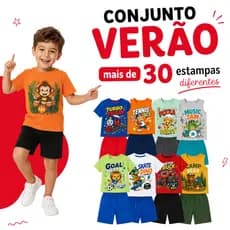 Kit 4 Peças Conjunto Infantil Menino Verão Algodão 2 Camisetas + 2 Shorts Roupa Infantil Masculina Sortida 1 a 8 Anos