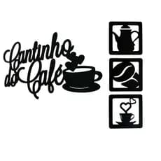 Plaquinhas Decoração Cantinho do Café Xicara Detalhe Coração