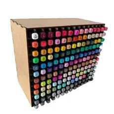 Organizador para  Canetinhas Lapis Pincel Marcadores Tipo Copic 168 Compartimentos em MDF Cru 3mm