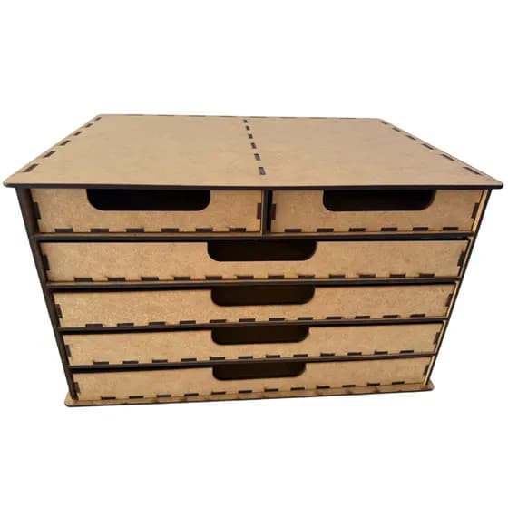 Organizador de mesa com 6 gavetas para folha sulfite