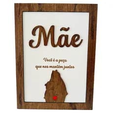Quadro dia das Mães Família Urso Mensagem Especial Personalize com a Quantidade de Urso