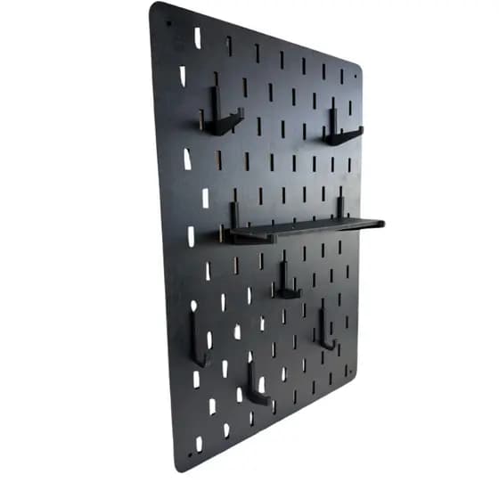 Painel Organizador Pegboard Preto em MDF Tamanho 59x34 Setup Gamer Home Office