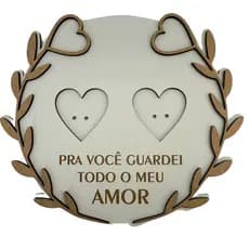 Suporte Porta Alianças  Coração Em Mdf Branco Pra você Guardei Meu Coração Casamento Ensaio Fotográfico