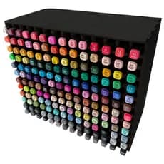 Nicho Organizador Para 168 Canetas Marcadores  MDF Preto 3MM 168 Repartições Para Marcadores Tipo Copic