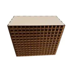Porta-Marcadores com 168 Repartições Tipo Copic Canetinhas Lapis Colorido Pincel Nicho MDF Branco 3mm