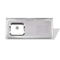 Pia Cozinha Standard 120cm c/ Cuba Esquerda Inox Durável Resistente Manchas p Louça Pesada