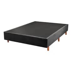 Base Box Casal Suede Cristalflex 138x188 Preta Firme Durável Conforto e Elegância
