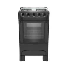 Fogão Mueller MFI4BA Preto Fosco 4 Bocas Mesa Inox